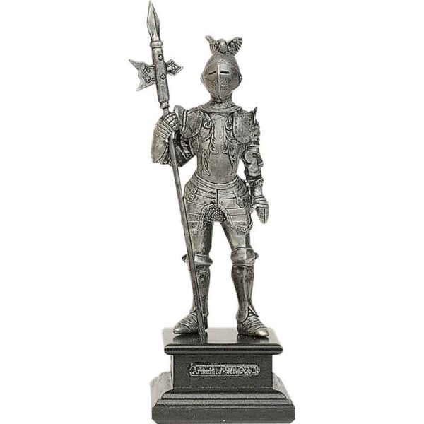 Miniature Pewter Knight with Halberd