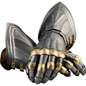 15th Century German Style Gauntlets with Brass