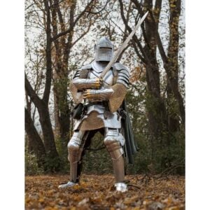 15th Century German Style Gauntlets with Brass