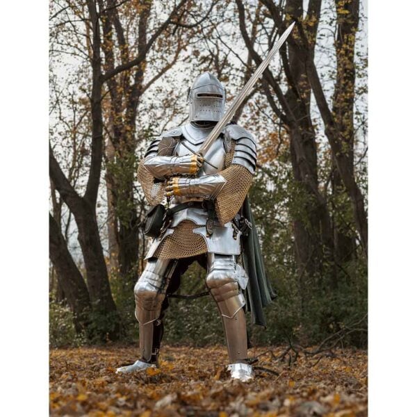 15th Century German Style Gauntlets with Brass