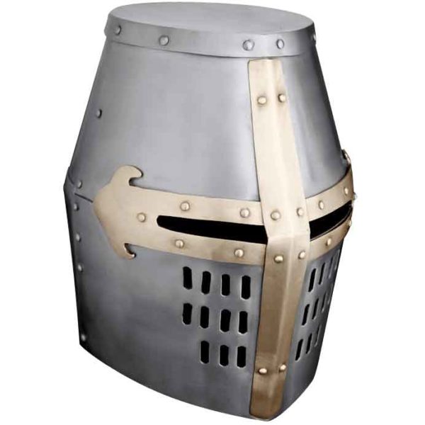 Brass Trim Crusader Great Helm