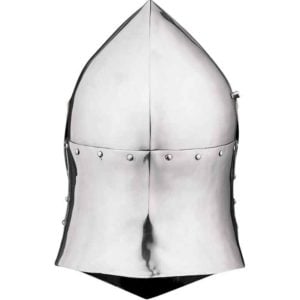 14th Century Gilded Sugar Loaf Visored Helmet
