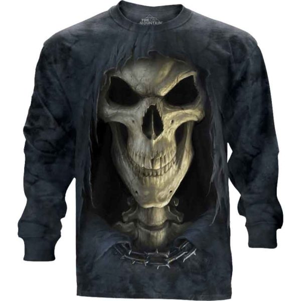 Big Face Grim Reaper Long Sleeve T-Shirt