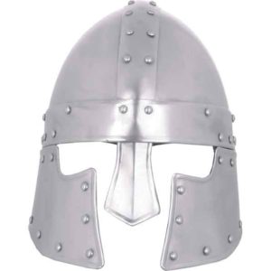 Steel Halanor Barbuta Helmet