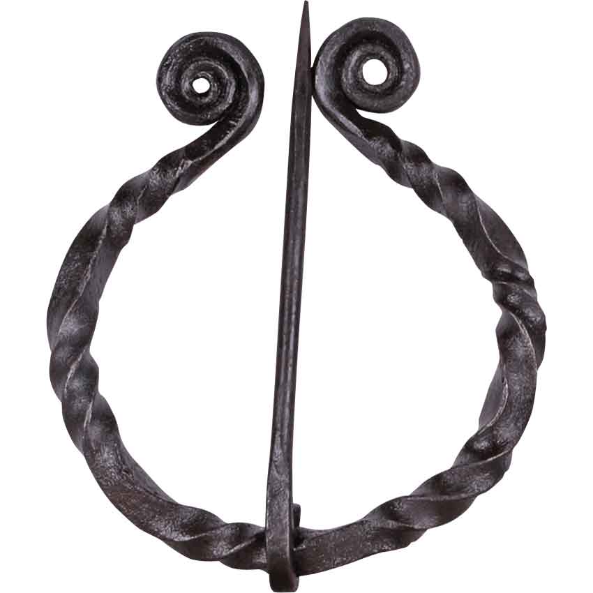 AnNafi Medieval Celtic Cloak Pin Black Vintage Viking Brooch