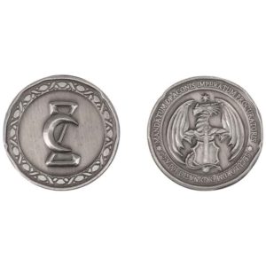 Set of 10 Silver Dragon LARP Coins