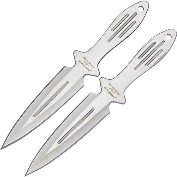 2 Piece Chrome Spearhead Throwing Knives
