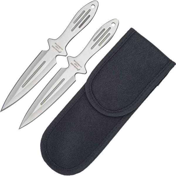 2 Piece Chrome Spearhead Throwing Knives