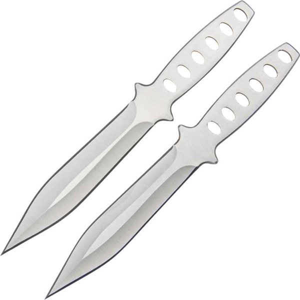 2 Piece Chrome Wing Throwing Knives