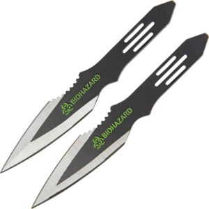 2 Piece Biohazard Asymmetrical Spear Throwing Knives