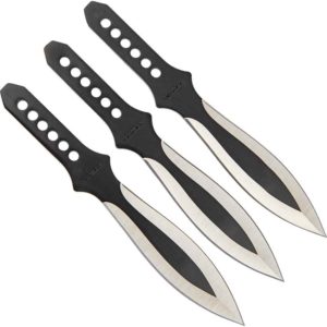 3 Piece Biohazard Black Leaf Blade Throwing Knives