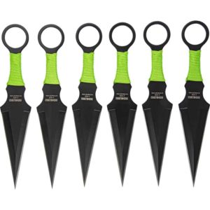 6 Piece Black Zombie Throwing Knives