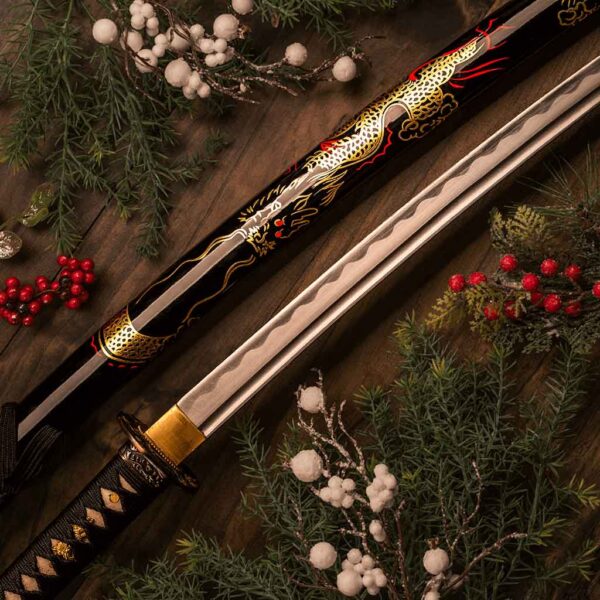 Dragon Print Handmade Katana