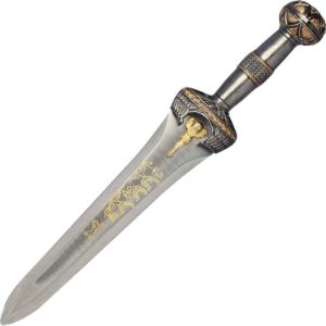 Brass Finish Ornate Roman Dagger