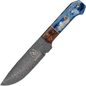 Blue Damascus Steel Utility Knife