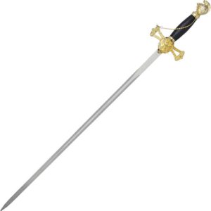 Saint John Gold and Black Crusader Small Sword