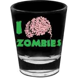 I love Zombies Shot Glass