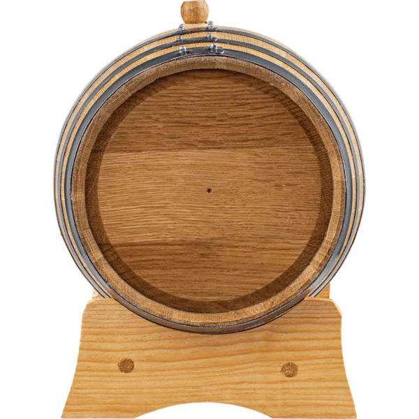 5 Liter Oak Barrel with Black Steel Hoops