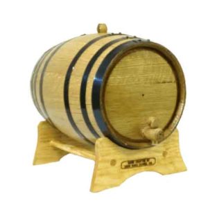 10 Liter Oak Barrel with Black Steel Hoops