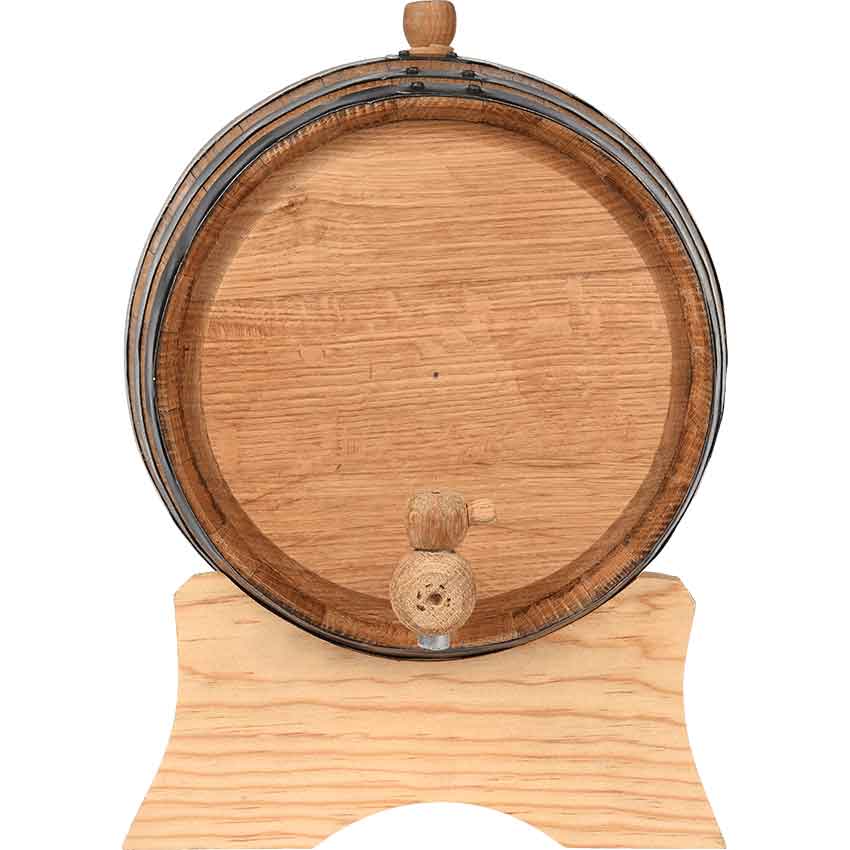 10 Liter Oak Barrel with Black Steel Hoops