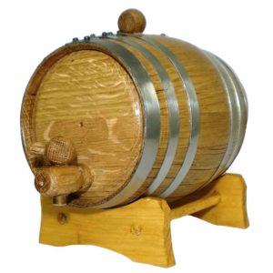 2 Liter Oak Barrel with Steel Hoops