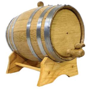 5 Liter Oak Barrel with Steel Hoops