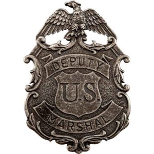 Nickel US Marshal Shield and Eagle Badge
