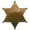 Brass Grand County Sheriff Badge