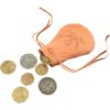 Leather Bag Of Coin Pieces Of Eight