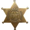 Brass Texas Rangers Badge