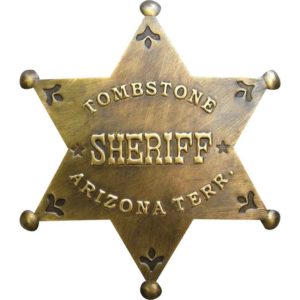 Brass Tombstone Sheriff Badge