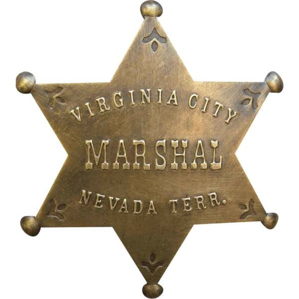 Brass Virginia City Marshal Badge