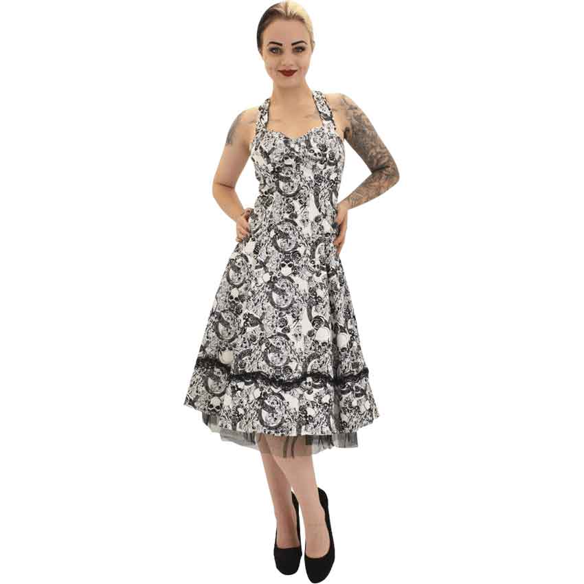 skull halter dress