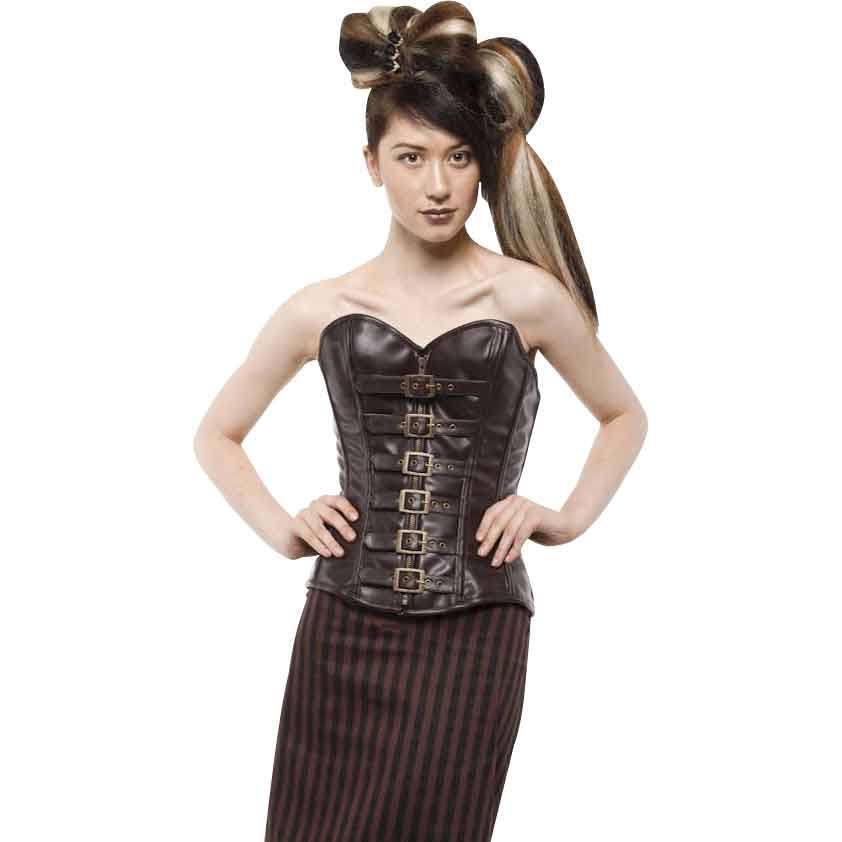 Britany Instant Shape Steampunk Buckle Up Overbust Corset