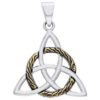 Silver and Gold Braided Trinity Knot Pendant