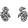 Silver Dragon Stud Earrings