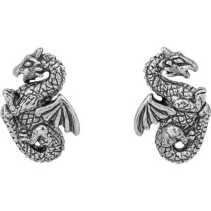 Silver Dragon Stud Earrings