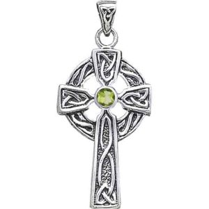 Celtic Cross Pendant with Birthstone