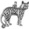 Celtic Cat Silver Pendant