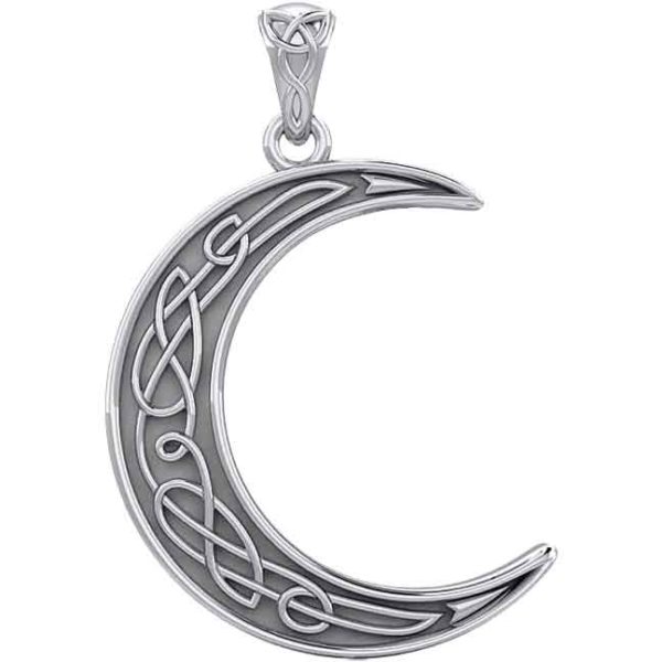 Silver Celtic Moon Pendant