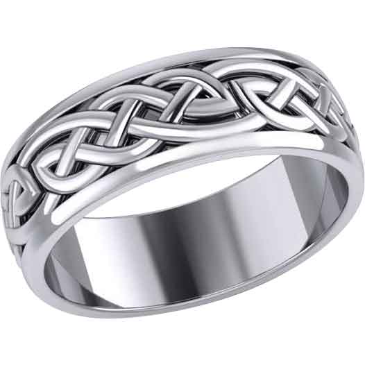 Silver Celtic Knotwork Spinner Ring