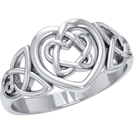 Celtic Heart and Knotwork Ring