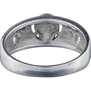 Inlaid Silver Skull Ring