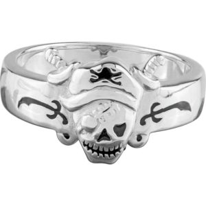 Silver Pirate Skull Ring