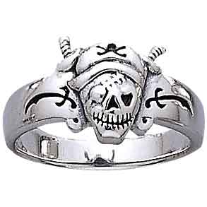 Silver Pirate Skull Ring
