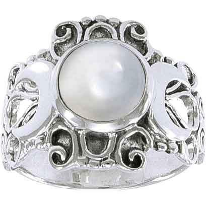 Silver Moon Ring