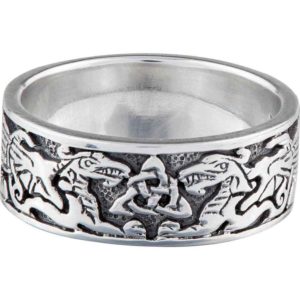 Celtic Dragons Silver Ring