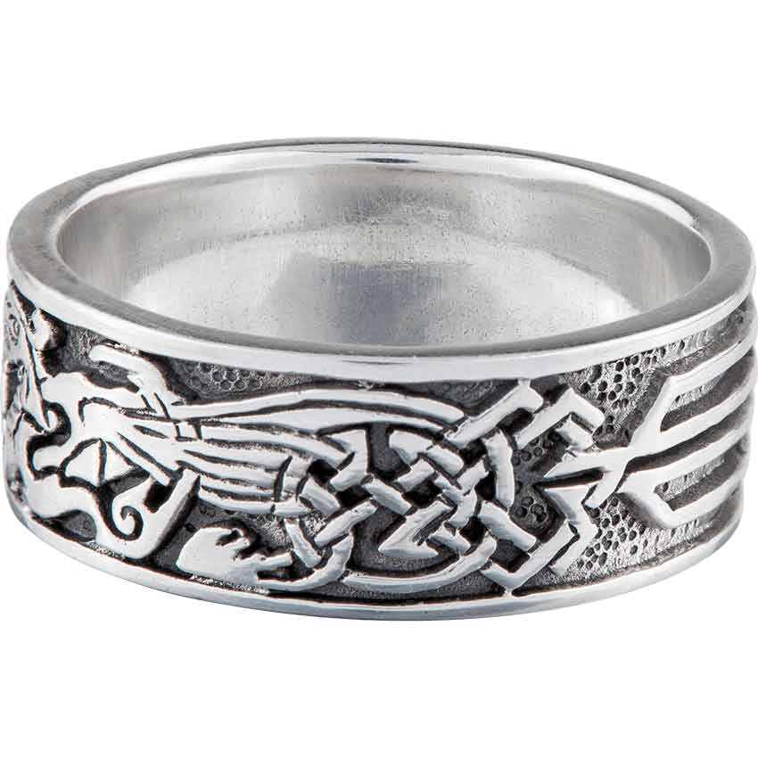 Celtic Dragons Silver Ring