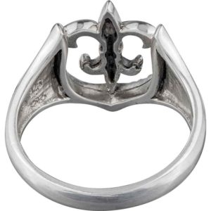 Fleur de Lis with Claddagh Silver Ring