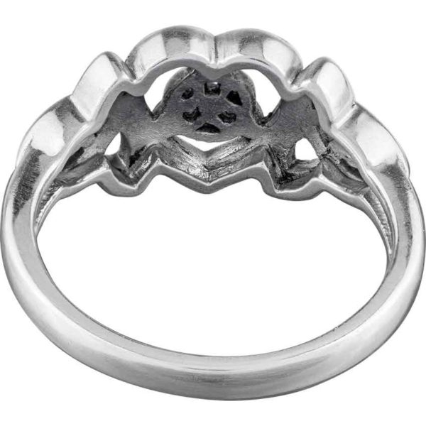 Silver Triquetra Heart Ring
